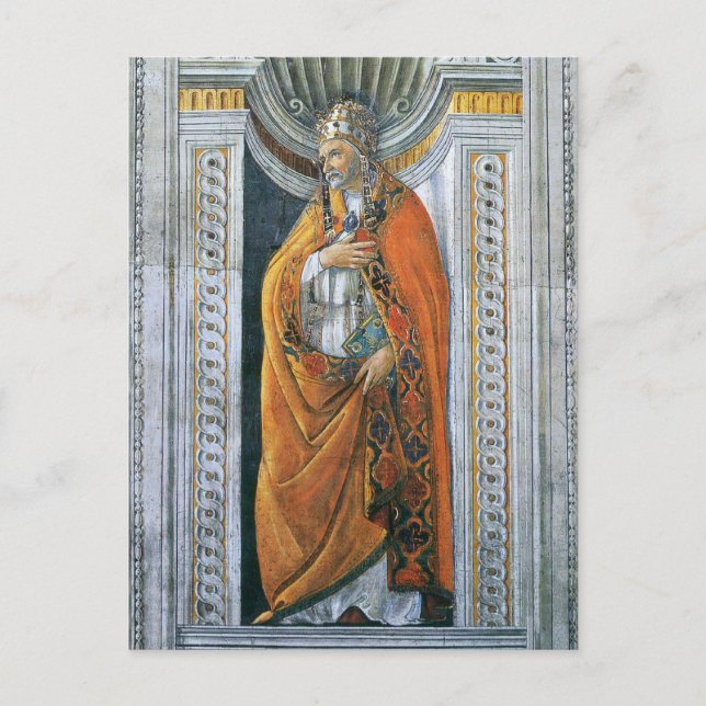 Papst Saint Sixtus II von Sandro Botticelli Postkarte (Vorderseite)