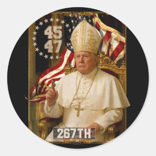 Papst Trump Funny Präsident Trump 1 Runder Aufkleber