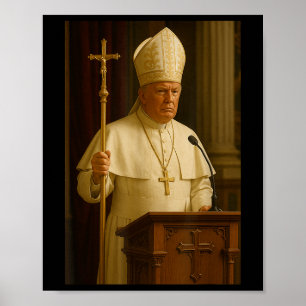 Papst Trump Funny Präsident Trump erklärt sich sel Poster