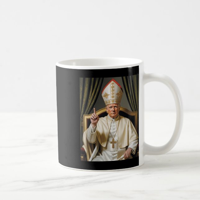 Papst Trump Funny Trump Vatican Christlich Retro C Kaffeetasse (Rechts)