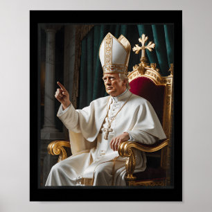 Papst Trump Funny Trump Vatican Christlich Retro C Poster