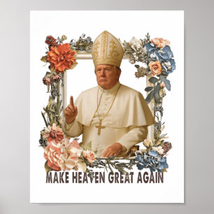 Papst Trump Funny Trump Vatican Christlich Retro C Poster