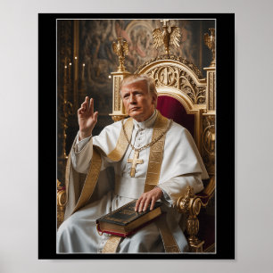 Papst Trump Funny Trump Vatican Christlich Retro C Poster