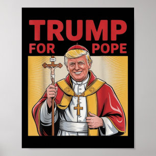 Papst Trump Funny Trump Vatican Christlich Retro C Poster