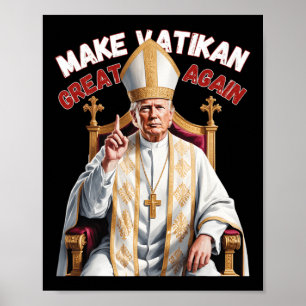 Papst Trump Funny Trump Vatican Christlich Retro C Poster