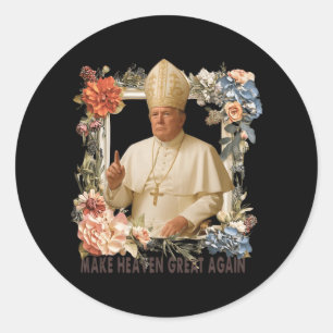 Papst Trump Funny Trump Vatican Christlich Retro C Runder Aufkleber