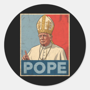 Papst Trump Funny Trump Vatican Christlich Retro C Runder Aufkleber