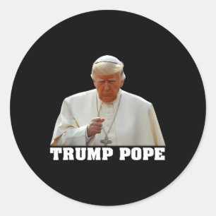 Papst Trump Funny Trump Vatican Christlich Retro C Runder Aufkleber