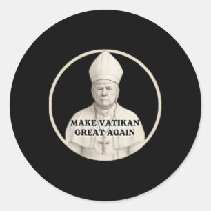 Papst Trump Funny Trump Vatican Christlich Retro C Runder Aufkleber