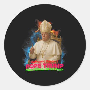 Papst Trump Funny Trump Vatican Christlich Retro C Runder Aufkleber
