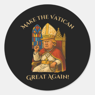 Papst Trump Funny Trump Vatican Christlich Retro C Runder Aufkleber