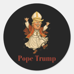 Papst Trump Funny Trump Vatican Christlich Retro C Runder Aufkleber