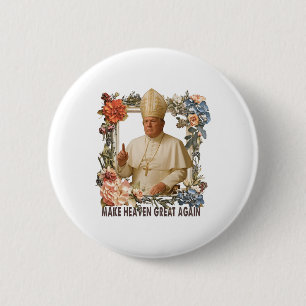 Papst Trump Lustiger Trump Vatikan Christlich Retr Button