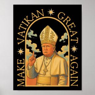 Papst Trump Lustiger Trump Vatikan Christlich Retr Poster