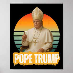Papst Trump Lustiger Trump Vatikan Christlich Retr Poster