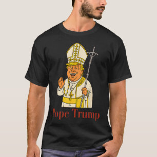 Papst Trump Lustiger Trump Vatikan Christlich Retr T-Shirt