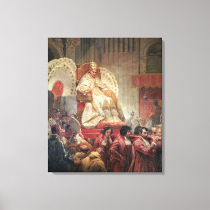 Papst VIII in St Peter auf dem Sedia Gestatoria Leinwanddruck