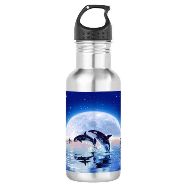 Papst von Orcas Edelstahlflasche (Vorderseite)