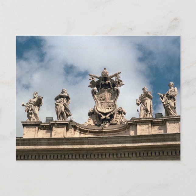 Papstarme über dem Eingang des St. Peter Postkarte (Vorderseite)