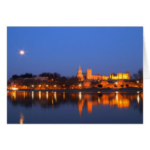 Papstpalast in Avignon und die Rhone bei