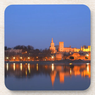 Papstpalast in Avignon und die Rhone bei Untersetzer