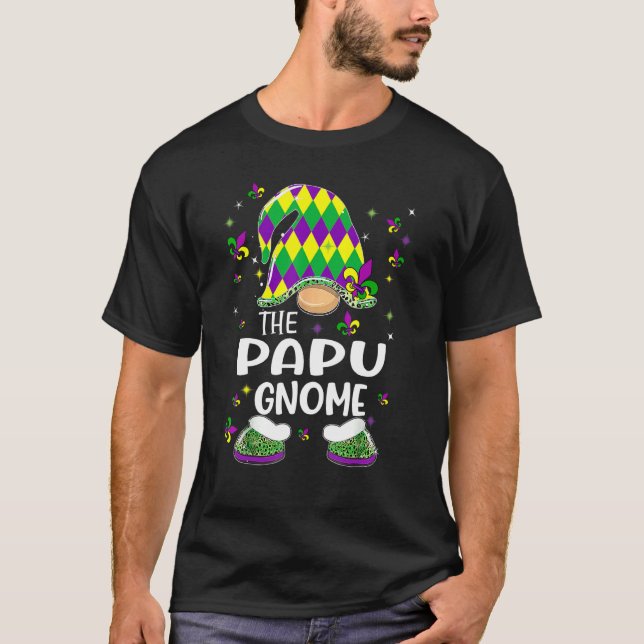 Papu Gnome Mardi Gras Festival Paradies T-Shirt (Vorderseite)