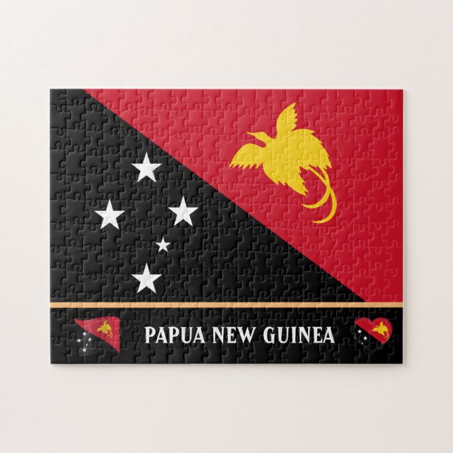 Papua-Flagge & Papua-Land /Papua Neue Guinea (Horizontal)