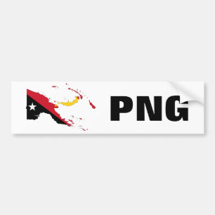 Papua-Neu-Guinea Flaggen-Karte u. png Autoaufkleber