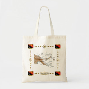 Papua-Neu-Guinea Karte + Flaggen-Tasche Tragetasche