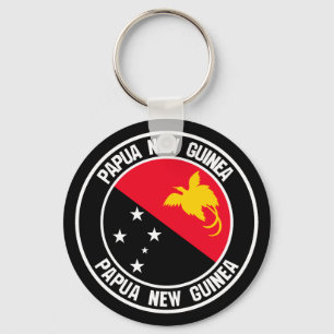 Papua-Neu-Guinea rundes Emblem Schlüsselanhänger