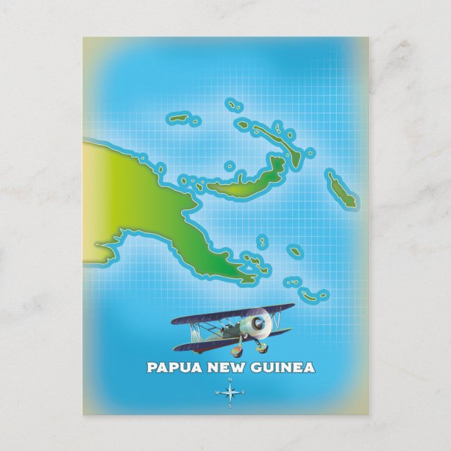 Papua neue Guinea Karte. Postkarte (Vorderseite)