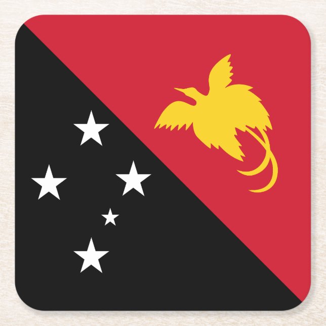 Papua-Neuen Guinea Rechteckiger Pappuntersetzer (Vorderseite)
