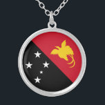 Papua-Neuen Guinea Versilberte Kette<br><div class="desc">Patriotische Fahne von Papua Neuer Guinea.</div>