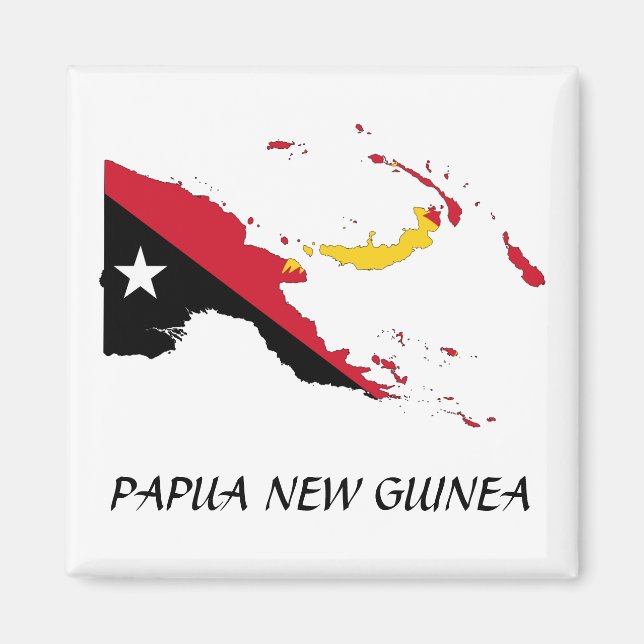 Papua-Neuguine-Flag-Karte Magnet (Vorne)