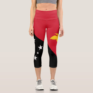 Papua-Neuguinea-Flagge Capri Leggings