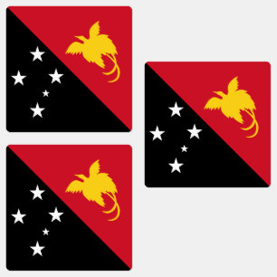 Papua-Neuguinea-Flagge Etiketten