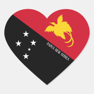 Papua-Neuguinea-Flagge Prächtig Patriotisch Herz-Aufkleber