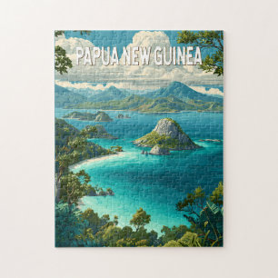 Papua-Neuguinea-Illustration Reise Kunst Vintage