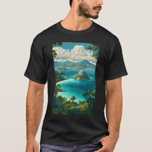 Papua-Neuguinea-Illustration Reise Kunst Vintage T-Shirt