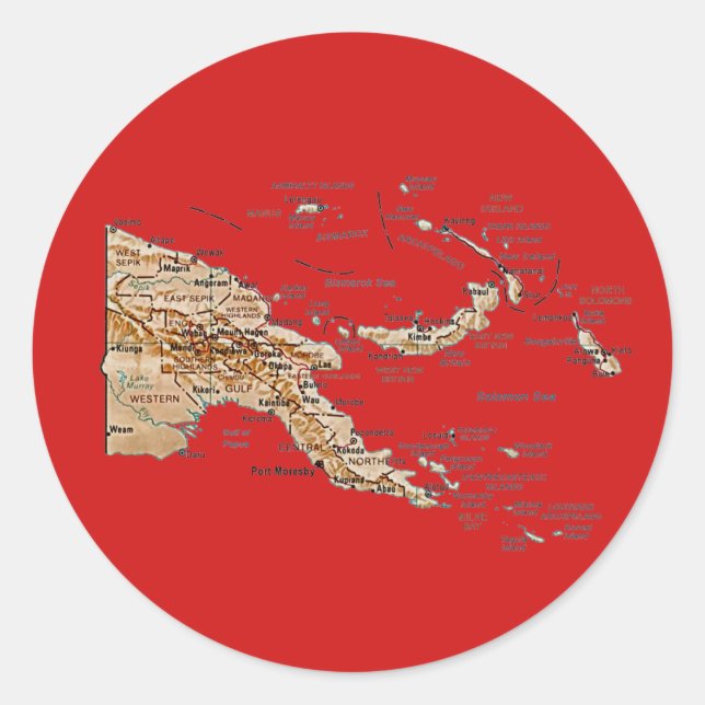 Papua New Guinea Map Sticker (Vorderseite)