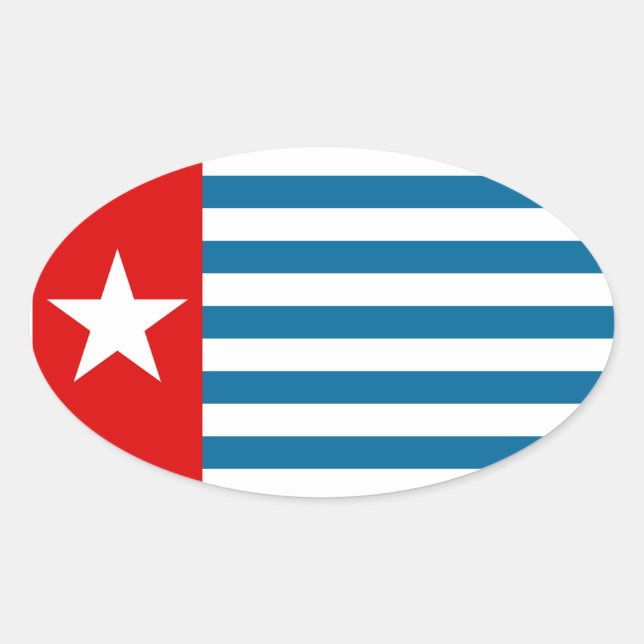 Papua Ovaler Aufkleber (Vorderseite)