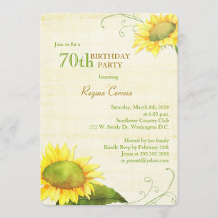 Papyrus-Sonnenblume-70. Geburtstags-Party Einladung