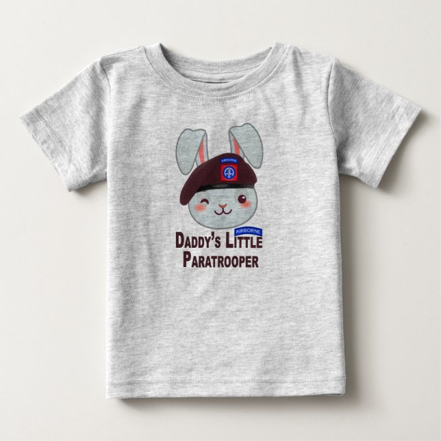 "Papys kleiner Fallschirmjäger-Bunny" Baby T-shirt (Vorderseite)