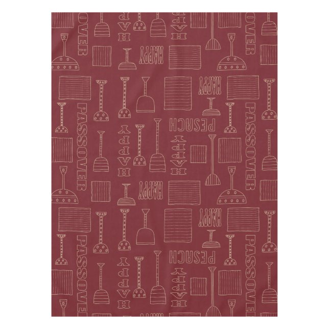 Pâque "52" x 70" Nappe "Vin & Matzah" (Devant)