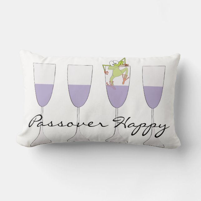 Pâque Lumbar Coussin "Quatre tasses de vin" (Recto)