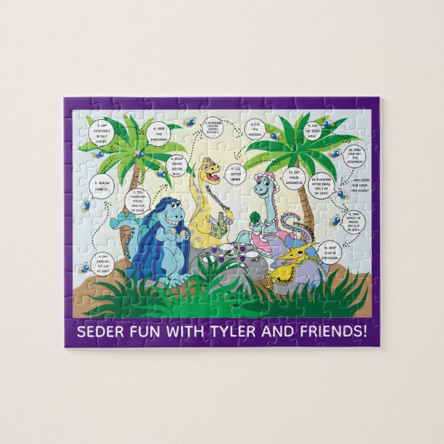 Pâque pour enfants Dinosaur Seder Puzzle pour enfa (Horizontal)