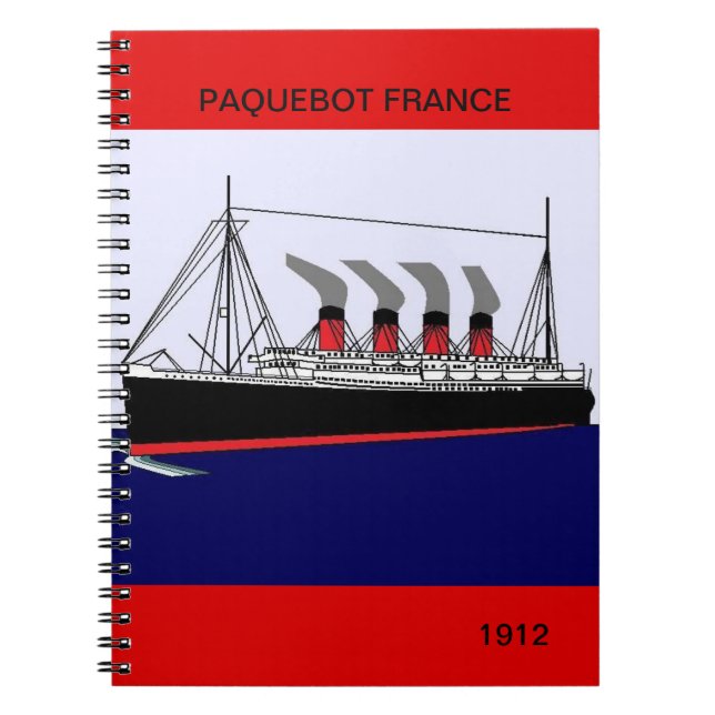 Paquebot France 1912 notebook Notizblock (Vorderseite)