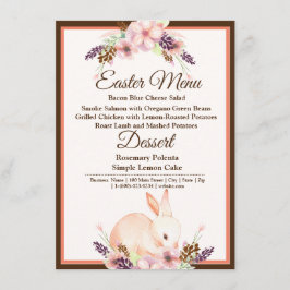 Pâques Bunny Peach Floral Menu