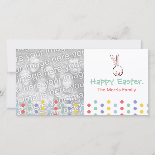 Pâques Bunny Polka Cartes photos (Devant)