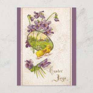 Pâques - Chicots Violets & Village Antique Carte p